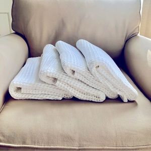 Casaluna white waffle bath towels-set of 4